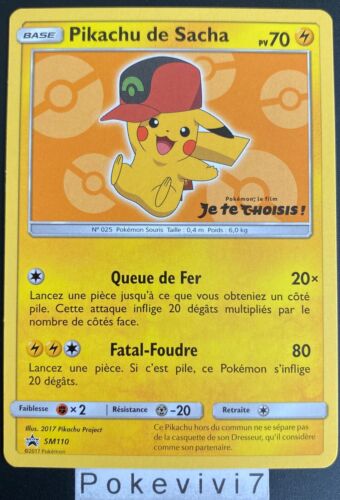 Carte Pokemon PIKACHU DE SACHA SM110 PROMO Soleil et Lune SL FR NEUF - Photo 1/1