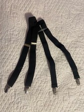 Vtg Black Clip On Suspender's