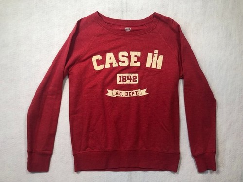 Case IH Tractors Sweatshirt Red Graphic Print Logo 1842 Farm Girl Women's Medium