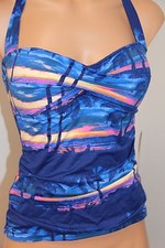 NWT Tommy Bahama Bikini Tankini Top Size S Sunset Sky Halter