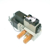 SMC  NVFS2100-5FZB  SOLENOID VALVE W/STRAIGHT AIR FITTINGS AND MANIFOLD