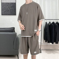 2023 New 2Piece Men Shorts Set Summer Tracksuit Men Fashion Loose Fit Sweatsuit