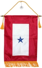 12x18 Embroidered One Star Blue Military Service 300D Nylon Flag 12"x18" Banner