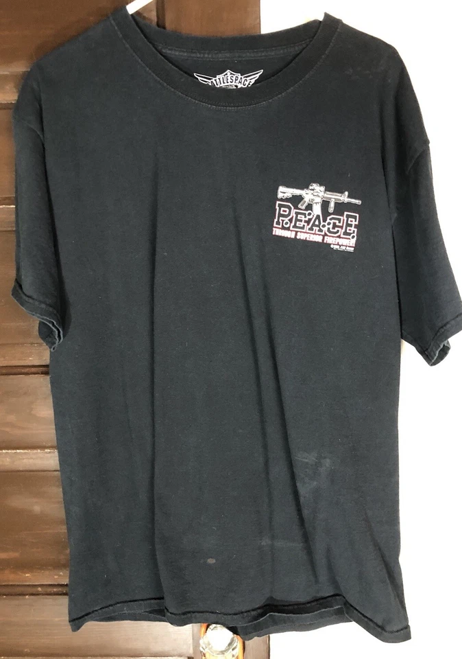 Lote de 2 camisetas de 7,62 diseños PAZ A TRAVÉS... ¡y solo leadslingers! Talla grande Foto 3 de 4