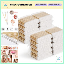 2000 Cotton Swabs with Wooden Sticks - Double-Tipped Cotton Buds, 20 Pack