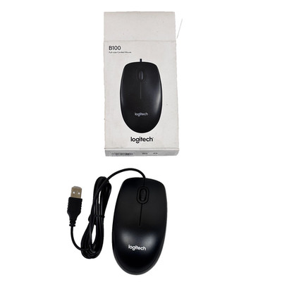 Logitech B100 Optical USB Mouse Open Box | Model: 910-001439 | Free Ship