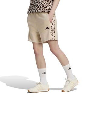  Shorts Hose DAMEN Adidas Seasonal Essentials 3-Stripes Animal Print Beige 