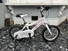 Ridgeback Honey Junior kids Bike 14" Wheel, Pink and white Ages 3-6