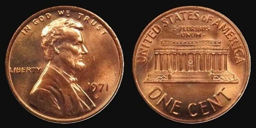 1971 S BU Lincoln Memorial Cent