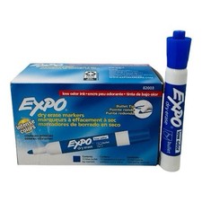 12 Markers Expo Blue Dry Erase Markers Bullet Tip Whiteboard Markers