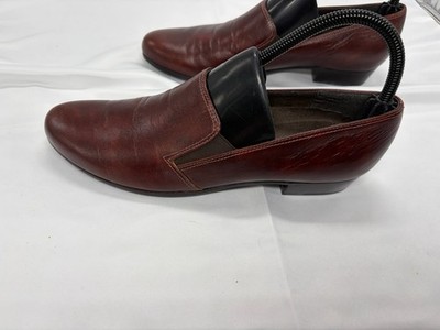 Munro Leather Loafers Womens Size 9 Burgandy Heeled Slip On