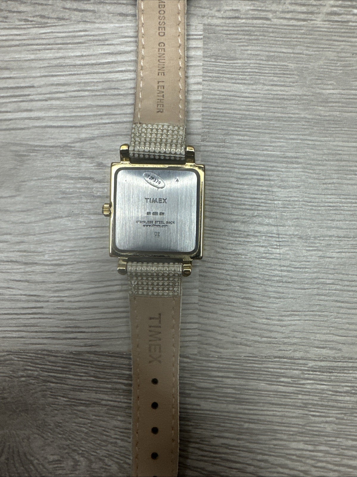 Timex Rectangular Gold Tone Quartz Watch Gold/Bei… - image 6