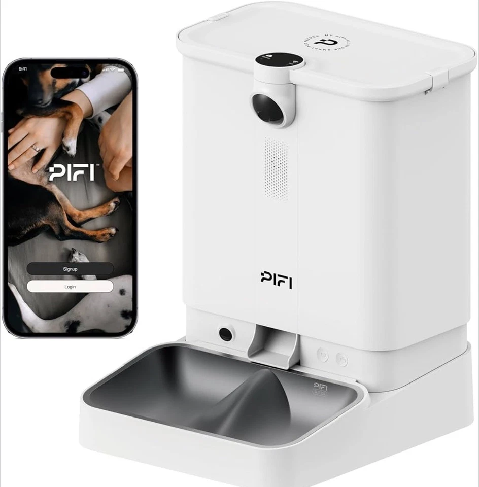 Alimentador Inteligente Multi-mascotas Pifi 5G Wifi con Doble Cámara 6L Doble Bin App Track Foto 3 de 4