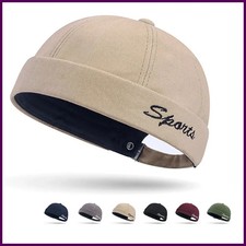 Brimless Docker Cap Hat Skullcap Sailor Rolled Cuff Retro Beanie Hats Adjustable