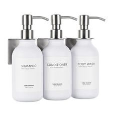 Shampoo and Conditioner Dispenser - Shower Soap Dispenser 3 Chamber No Drill ...
