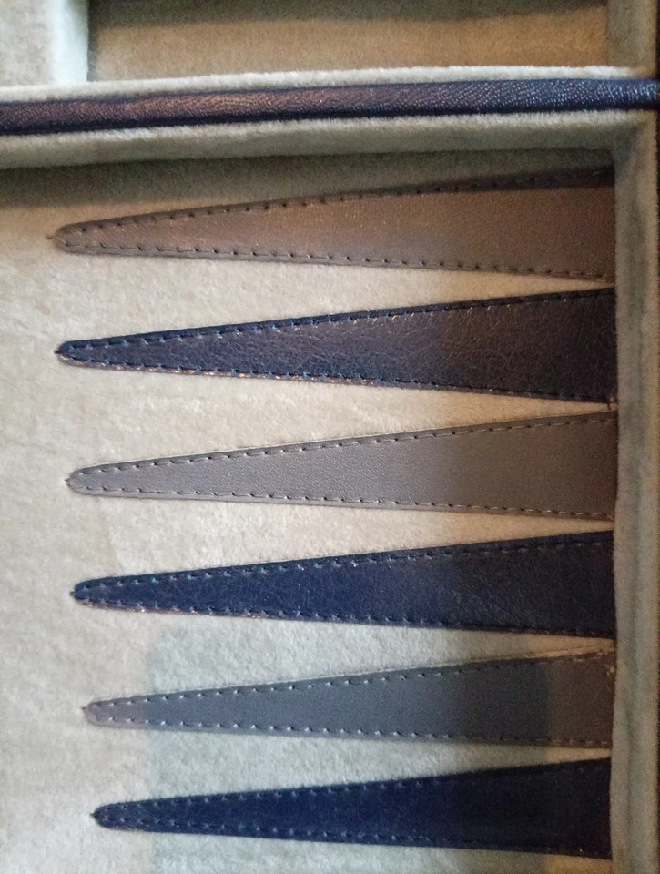 Anne Carlton Vintage Backgammon Set with Faux Leather Case Travel Games - Image 3 of 4