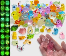 Luminous Mini Resin Animals 100 Pcs Glow in The Dark Resin Animals 100 Styles Mi