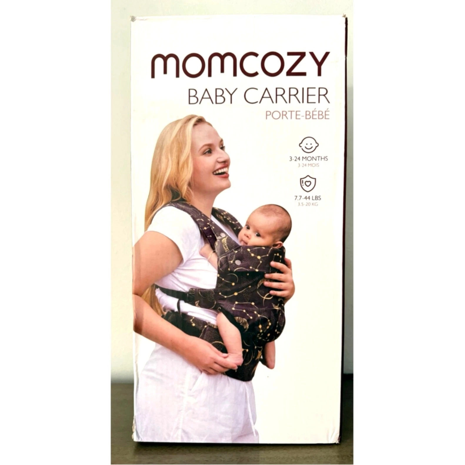 Momcozy Baby Carrier | Ergonomic Lightweight 7-44 lbs | 3-24 Months | Black NIB