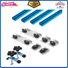 POWERTEC 71780 24" T-Track Kit, Double-Cut Profile, Stops & Hold Down Clamps