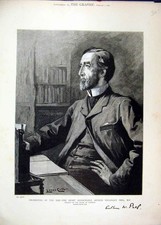 Original Old Antique Print Celebrities Honourable Arthur Wellesley 1887 Speaker