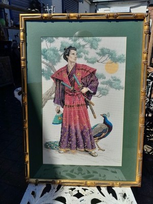 The Mighty Samurai - Dimensions Gold Bamboo Efect Completed Framed Cross Stitch