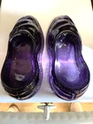 Fenton Glass Shoes Slippers Loafers Purple Salt 1940s 5" Lot of 2 Ex Cond - Rare