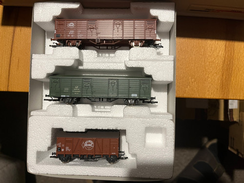 3er Set Spur TT Expressgut 3 Güterwagen DR Epoche IV, Tillig 500807 OVP wie neu | Zustand: Gebraucht