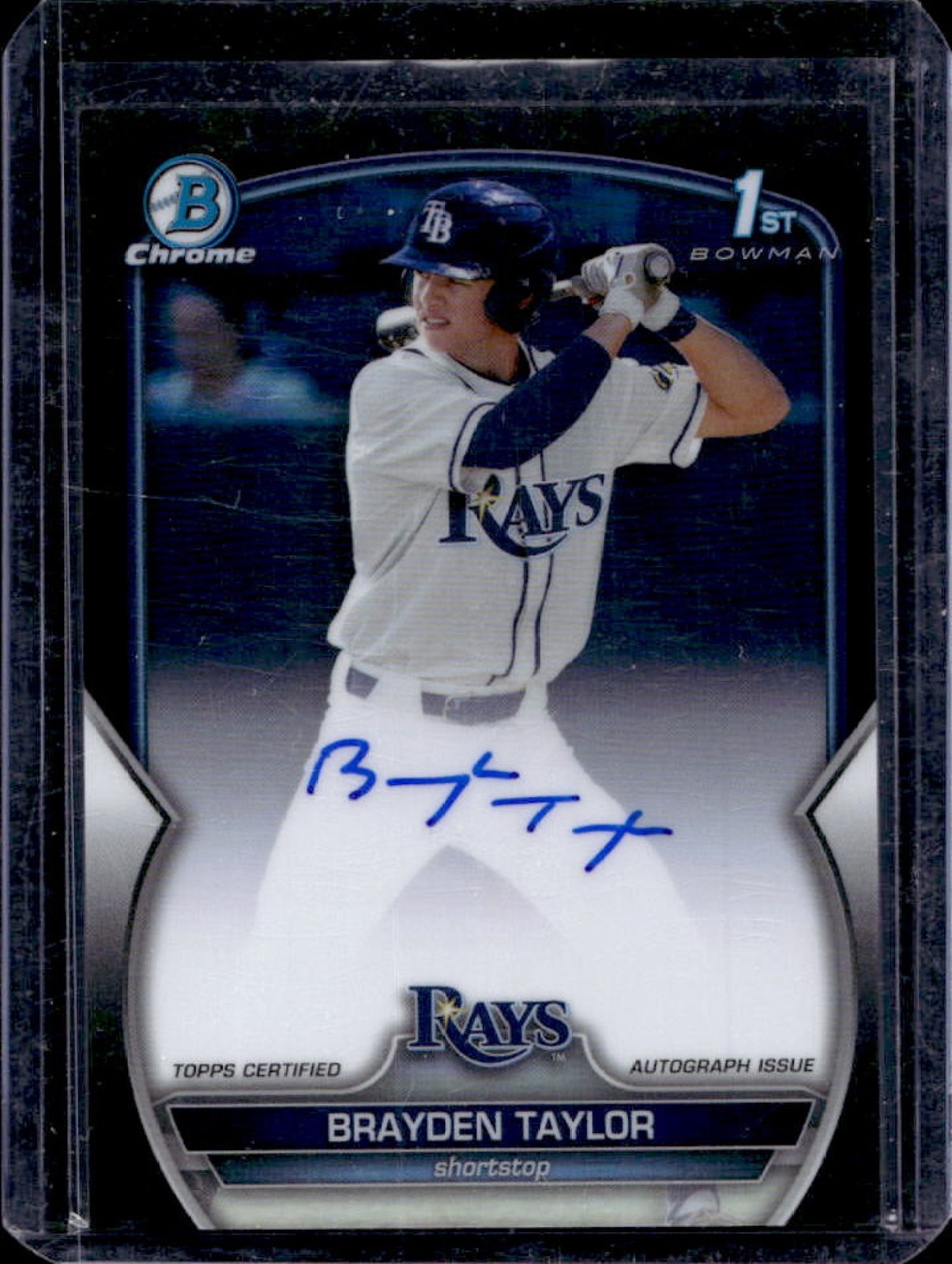 2023 Bowman Draft Brayden Taylor Chrome Auto Black Refractor 1st #54/75