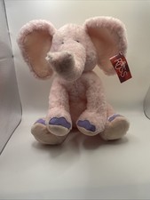 Russ Berrie Baby Pink Elephant Plush Rattle Baby Toy Ella Purple 11" NWT