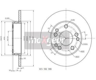 2 pieces brake disc Maxgear 19-0721 front axle