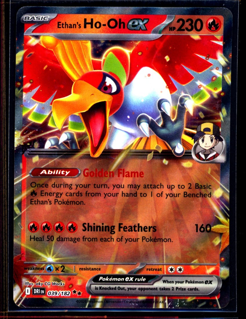 Ethan's Ho-Oh EX Double Rare Holo Card 39/182 TCG Pokemon NM 0102#117
