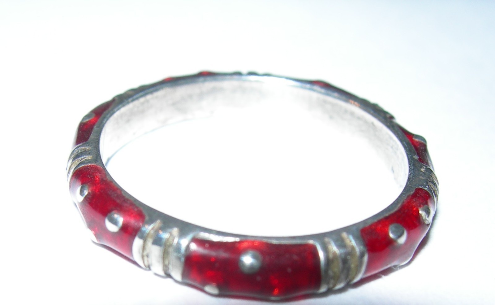 Ruby Treated Sterling Silver 925 Solid  Ring Sz 6 - image 1