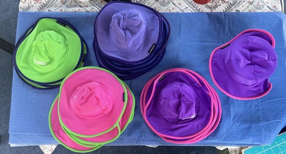 Speedo Niña Infantil UV 50+ Protección Sol Sombrero 54934 Azul, Verde, Rosa y Púrpura Foto 3 de 4