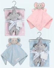 Baby Teddy Blanket Comforter Elephant Toy  Soft Coral Fleece Throw Comfort Gift
