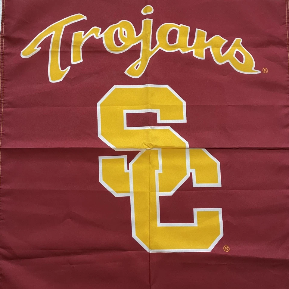 Vintage USC Trojans Flag Banner Large NCAA College Football 41"x29" Rare - Image 2 of 4