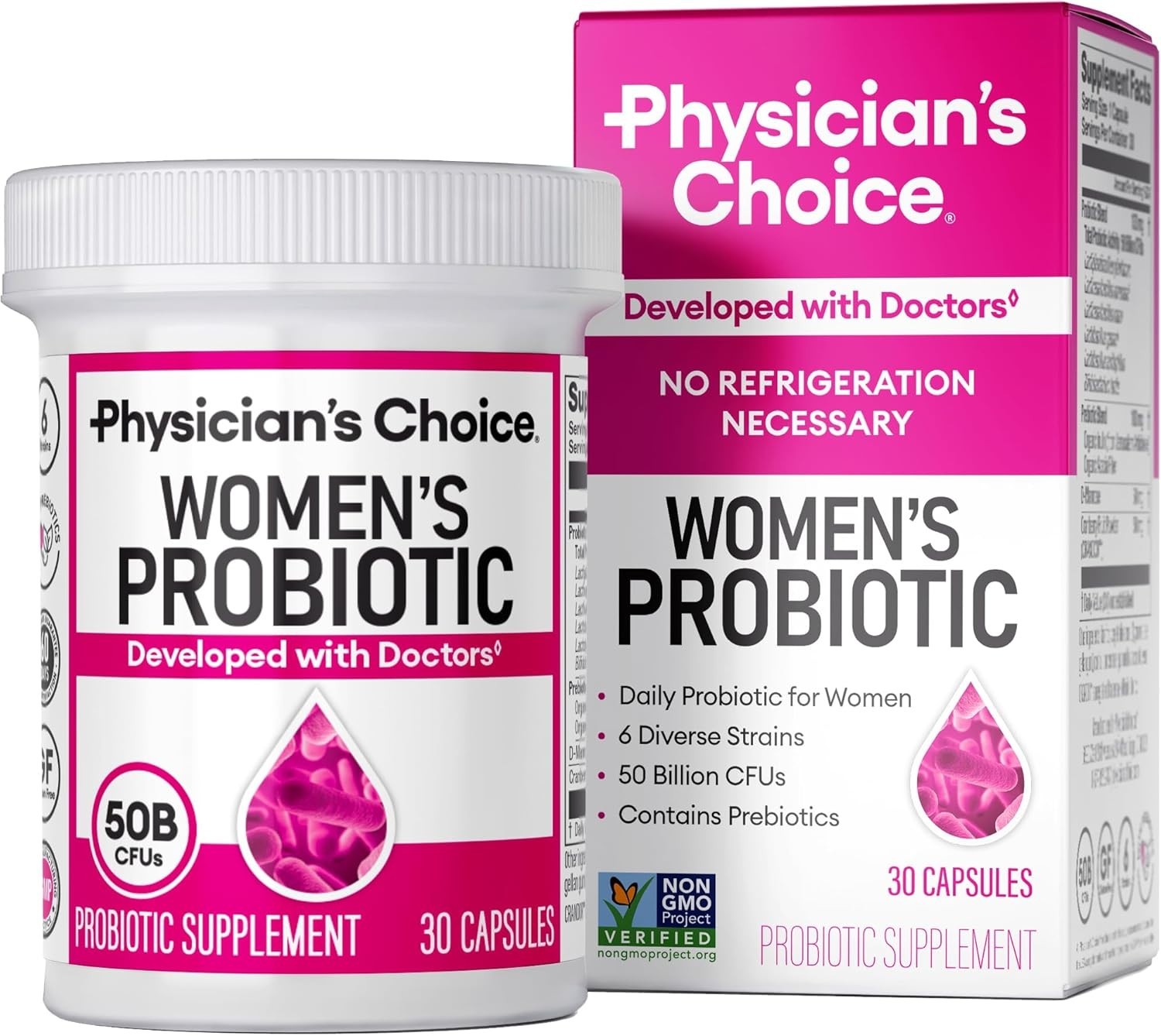 Physician's Choice Women's Probiotic 6 Diverse Strains 50 Billion CFUs (30 Caps)
