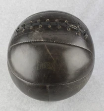 Vintage Large Everlast Medicine Ball 14+ Pound USA Leather Stitched & Lace 11"