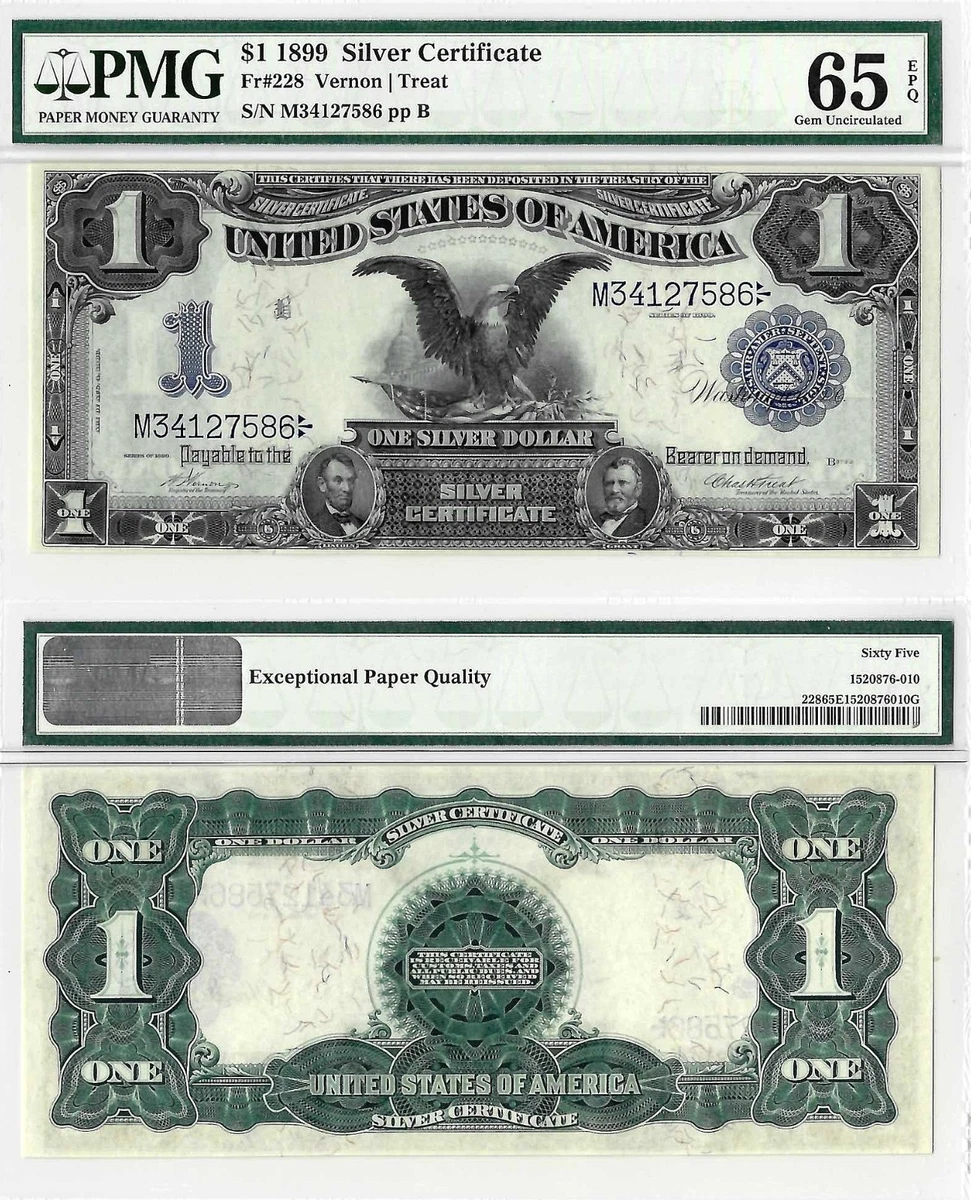 1899 Year Grade 65 US Large Silver Certificates for sale | eBay