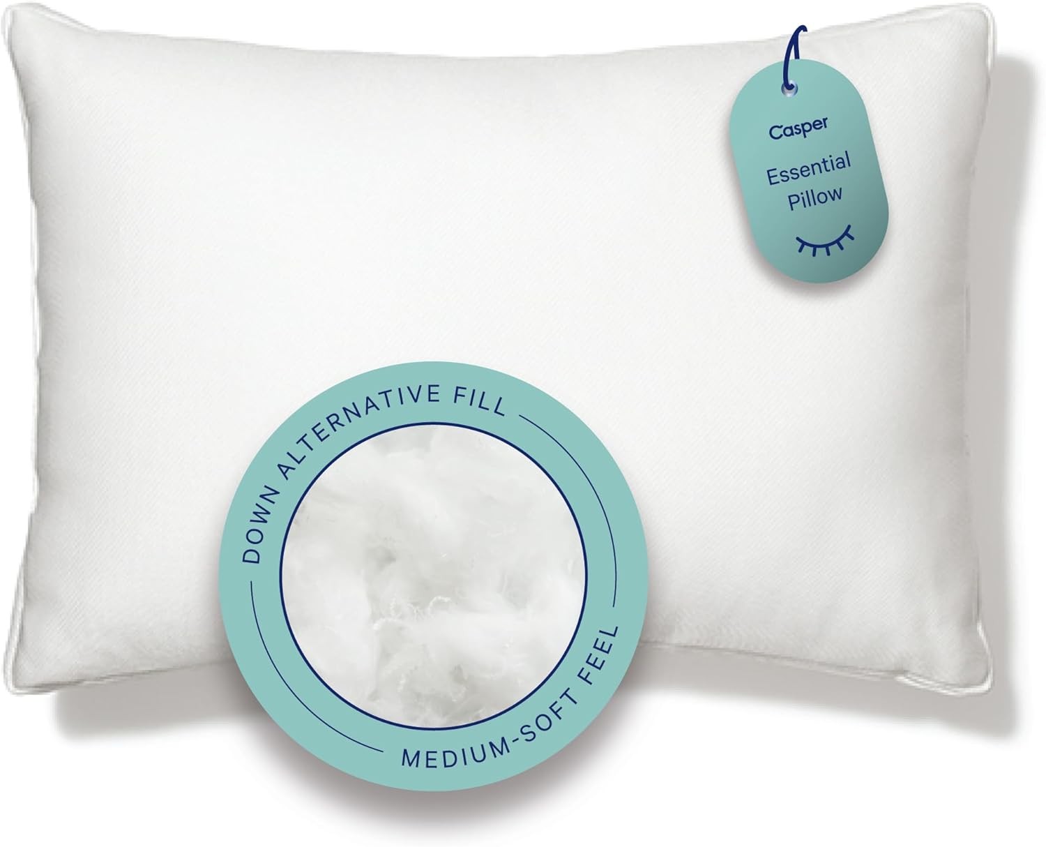 Casper Sleep Essential Pillow for Sleeping, King, White 