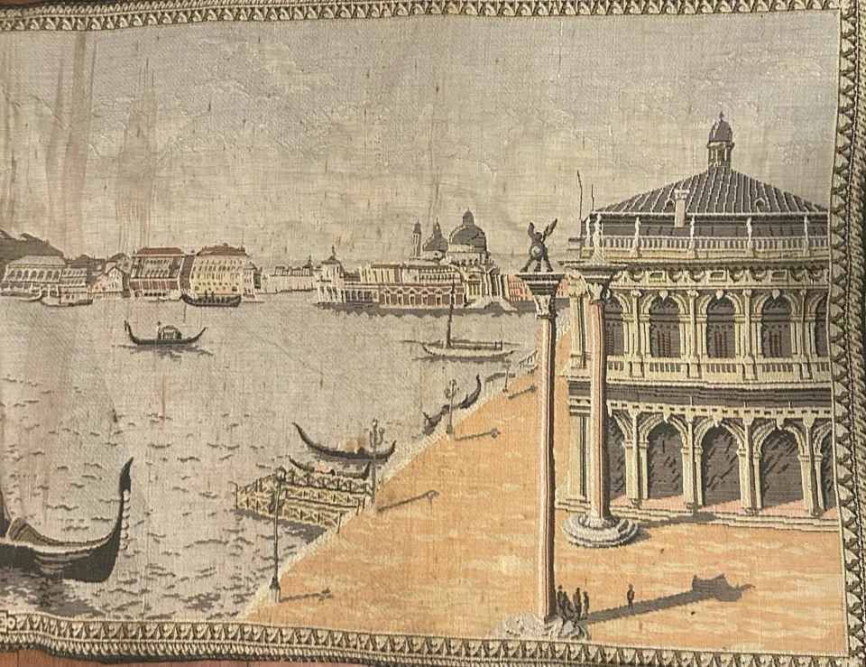 "Tapiz italiano de colección Venecia Venecia Venecia góndolas decoración de pared corredor de mesa 51 x 19""" Foto 4 de 4