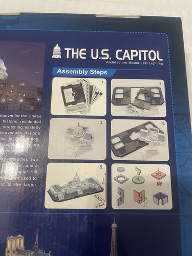 CubicFun LED U.S. Capitol 3D Puzzle, Lighting Up Building Model Open Box / New - Picture 6 of 19