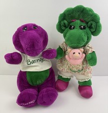 1992 Lyons BARNEY and BABY BOP 13  Plush Lot Set Stuffed Animal Dinosaur Toy