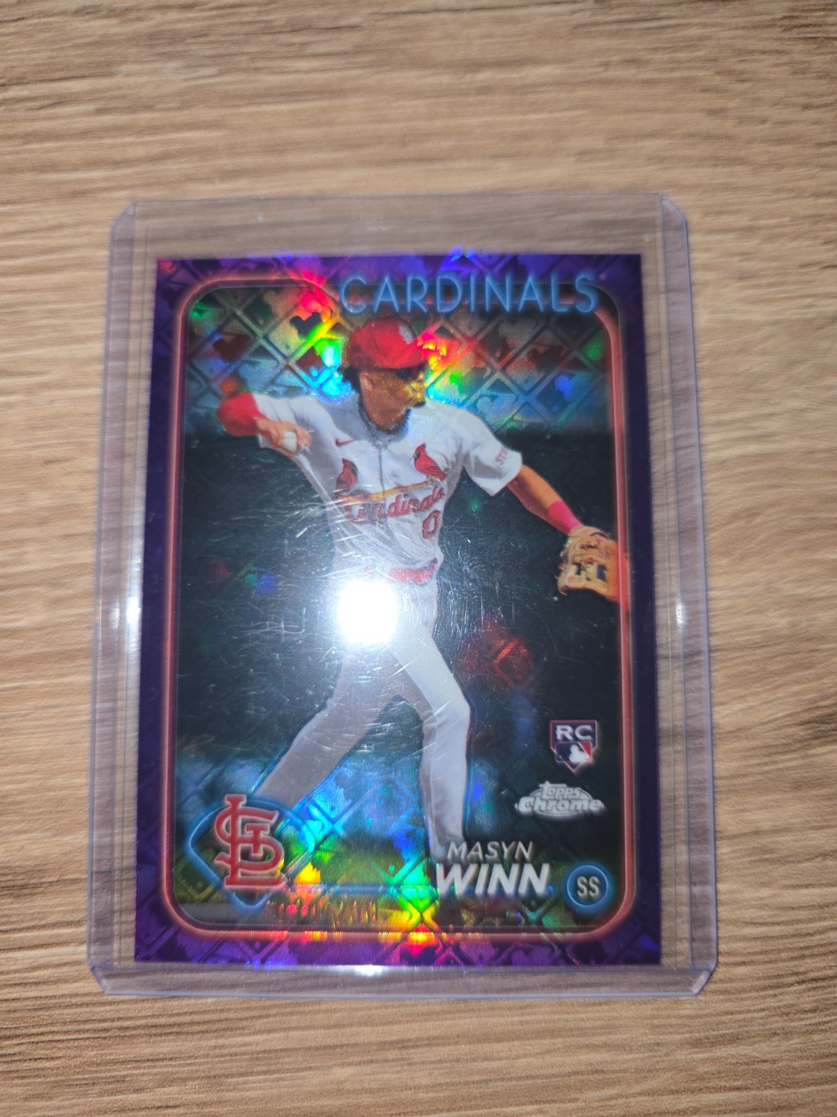 2024 Topps Chrome - Masyn Winn #189 Purple Refractor /250 (RC)