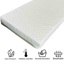 Grizzly Cot Mattress 90x60x10cm 90x52x7.5cm Removable Cover Extra Thick, UK Made