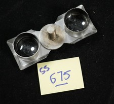 Pair of lenses in metal assembly for stereo viewer parts repair