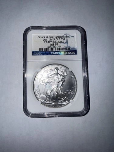 2011 S Ms70 Eagle Silver Dollar $1 Struck At San Francisco Mint Early Releases