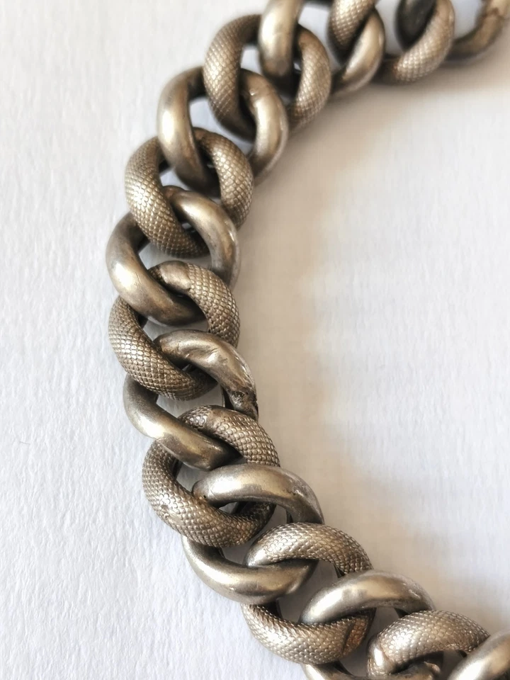 Ancien Bracelet Argent Massif 12,5 g - 18 cm Bijoux Vintage - Photo 3/4