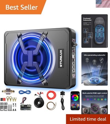 10 Inch 800W Under Seat Subwoofer with Built-in Amp & APP LED Control - Gift Box