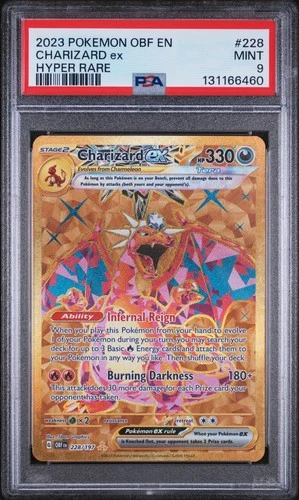 2023 POKEMON OBF EN-OBSIDIAN FLAMES HYPER RARE #228 CHARIZARD EX PSA 9