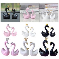 Swan Statue Figurines Animal Sculpture Home Garden Desk Cake Decor